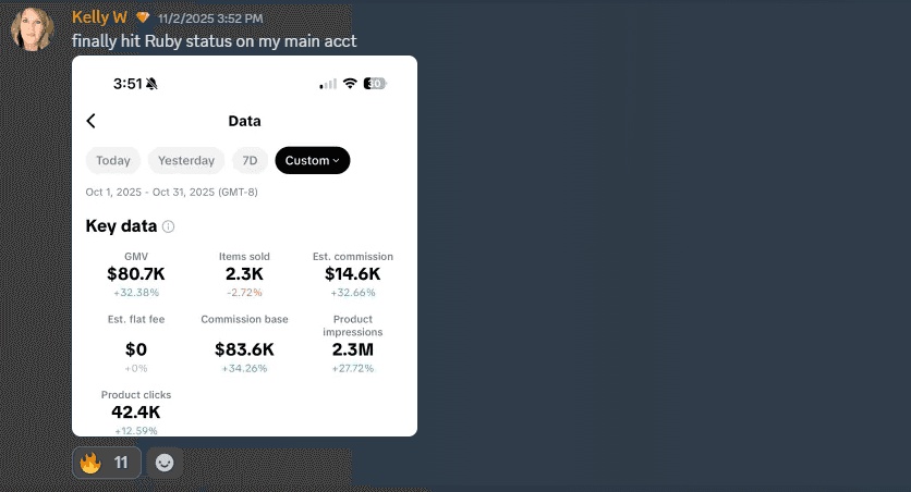 Student results screenshot